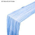 thumbnail image 3 of chaungfeng Sky Blue Cheesecloth Table Runner,35 x 71 inch Gauze Table Runners,Semi Sheer Cheese Cloth Fabric Table Runner for Wedding,Party,Bridal Shower Decoration, 3 of 6