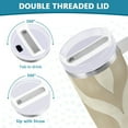 thumbnail image 3 of Yayeee 40oz Stainless Steel Tumbler with Straw and Handle Double-Wall Insulated Travel Water Bottle, Light Brown Pattern, 3 of 8