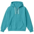 thumbnail image 5 of Telankuip Mens Waffle Quarter Zipper Hoodies Soft Cozy Solid Color Loose Hooded Sweatshirts Long Sleeve Drop Shoulder Oversized Drawstring Pullover Tops with Pockets Sky Blue XS, 5 of 5