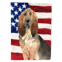 Patriotic USA Bloodhound House Flag