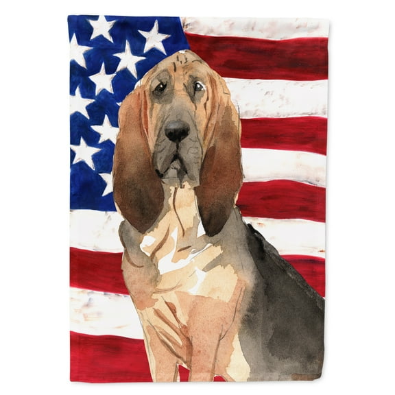 Patriotic USA Bloodhound House Flag