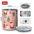 thumbnail image 4 of 12oz Coffee Tumblers Pink Christmas Santa Pattern Stainless Steel Vacuum Insulated Travel Tumbler Coffee Cups Mug with Lid and Straw with Cleaning Brush for Cold & Hot Drinks, 4 of 5