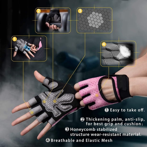 Gants De Musculation Avec Soutien Poignet – Sangle Ajustable 42 Cm, Paume Rembourrée, Antidérapant Et Respirant – Pour Haltérophilie, Tractions, Fitness – Tailles S à XL