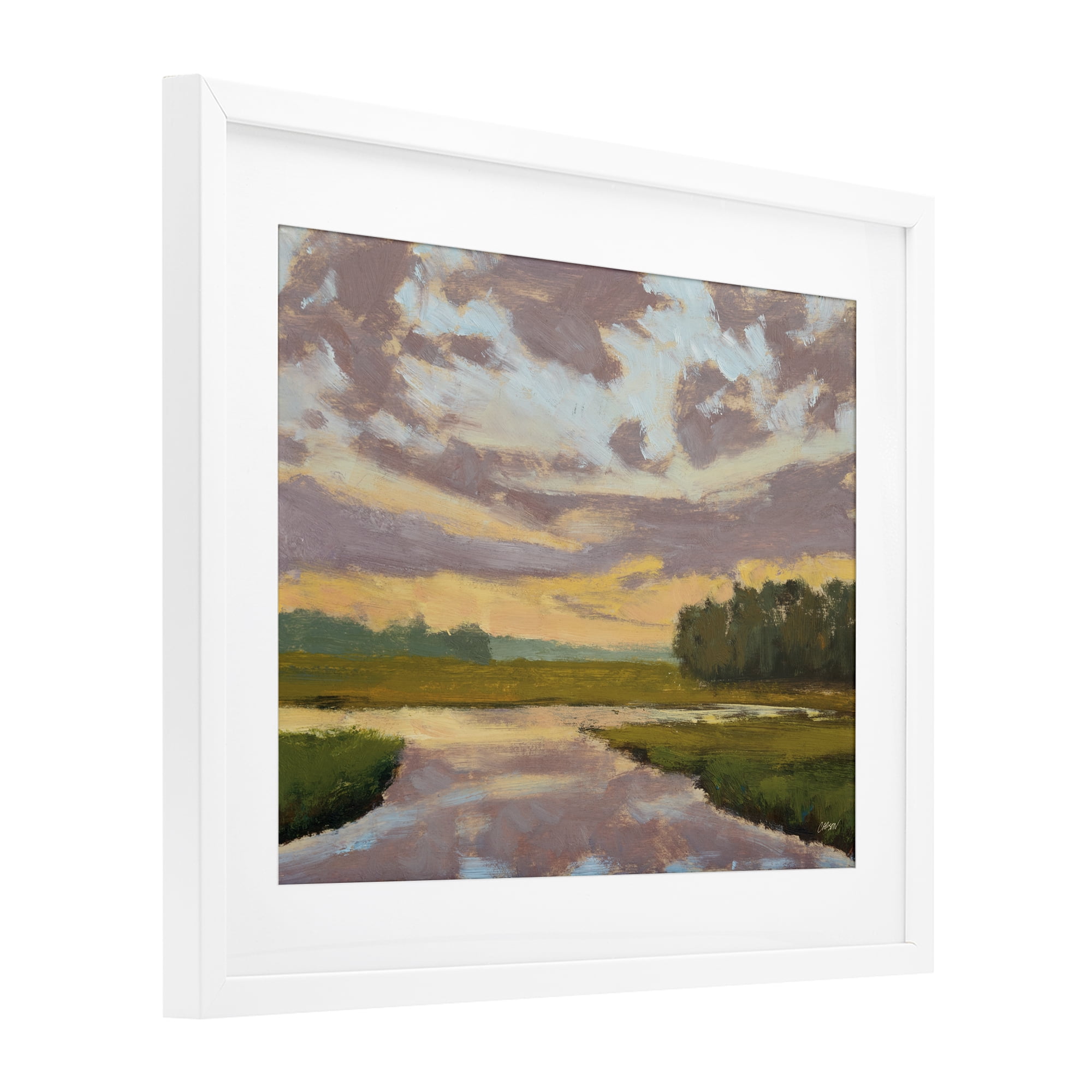 Stupell Industries Lowcountry Sunset Palette White Framed Print Under Glass, design by Carson Overstreet