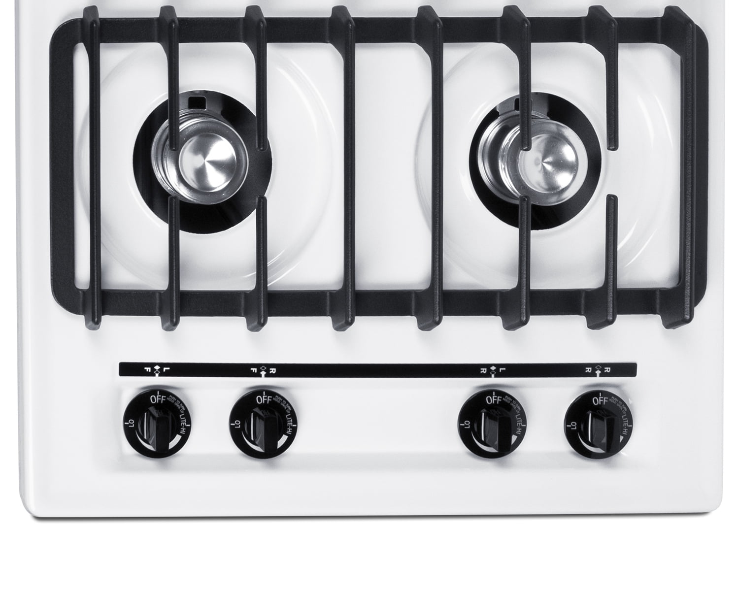 Summit 24 Inch Gas Cooktop, 4 Burners, Electric Ignition, 115V-3 Gas Cooktop, Made in the USA, White- WNL033I