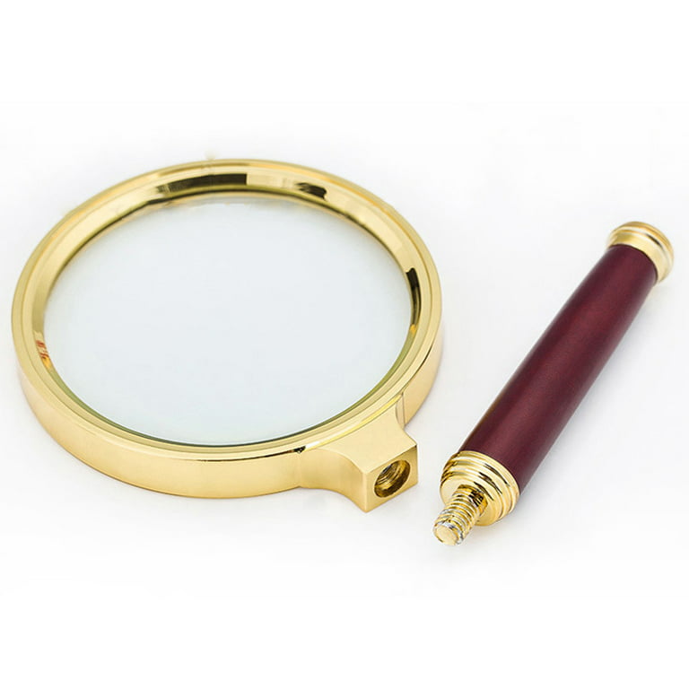RockDaMic Professional Magnifying Glass with Light (3X / 45x) Large Lighted  Handheld Glass Magnifier Lupa for Reading, Jewelry, Coins, Stamps, Fine  Print - Strongest Magnify for Kids & Seniors 