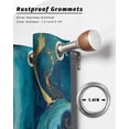 thumbnail image 6 of Outdoor Curtains for Patio, Teal Blue Marble Waterproof Blackout Outside Curtain for Porch/Pergola/Gazebo, Ink Painting Modern Abstract Yellow Thermal Insulated Drapes, 1 Panel, 54 x 84 Inch, 6 of 8
