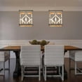 thumbnail image 4 of LNC 4-Light Farmhouse Antique White Wood And Square Shade LED Chandelier, 4 of 12