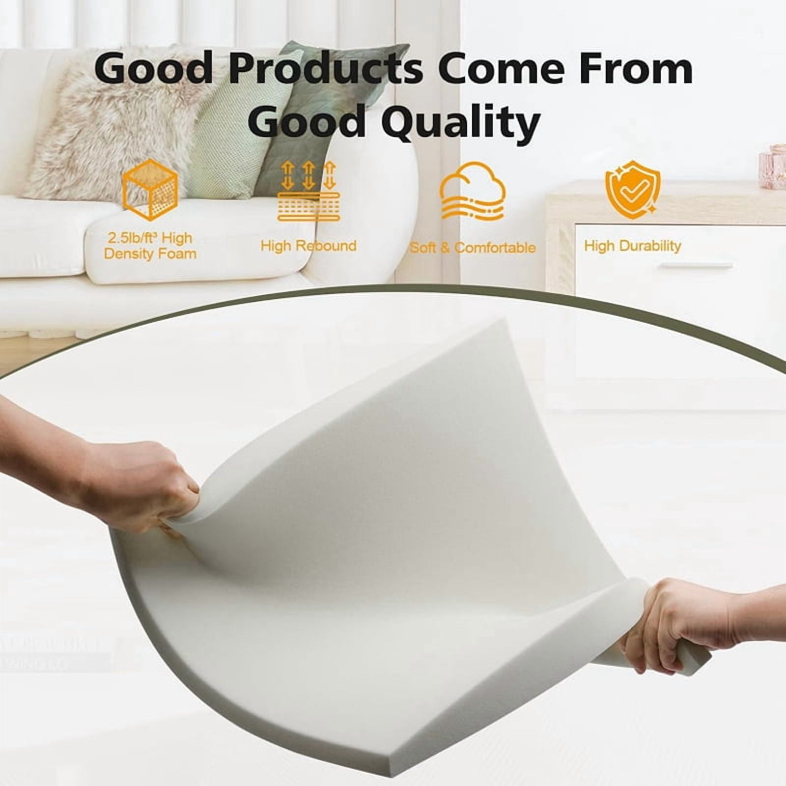 Couch Cushion Support for Sagging Seat, 3pcs Sofa Furniture Seat Cushion Sagging Repair, Foam Sofa Cushion Support White