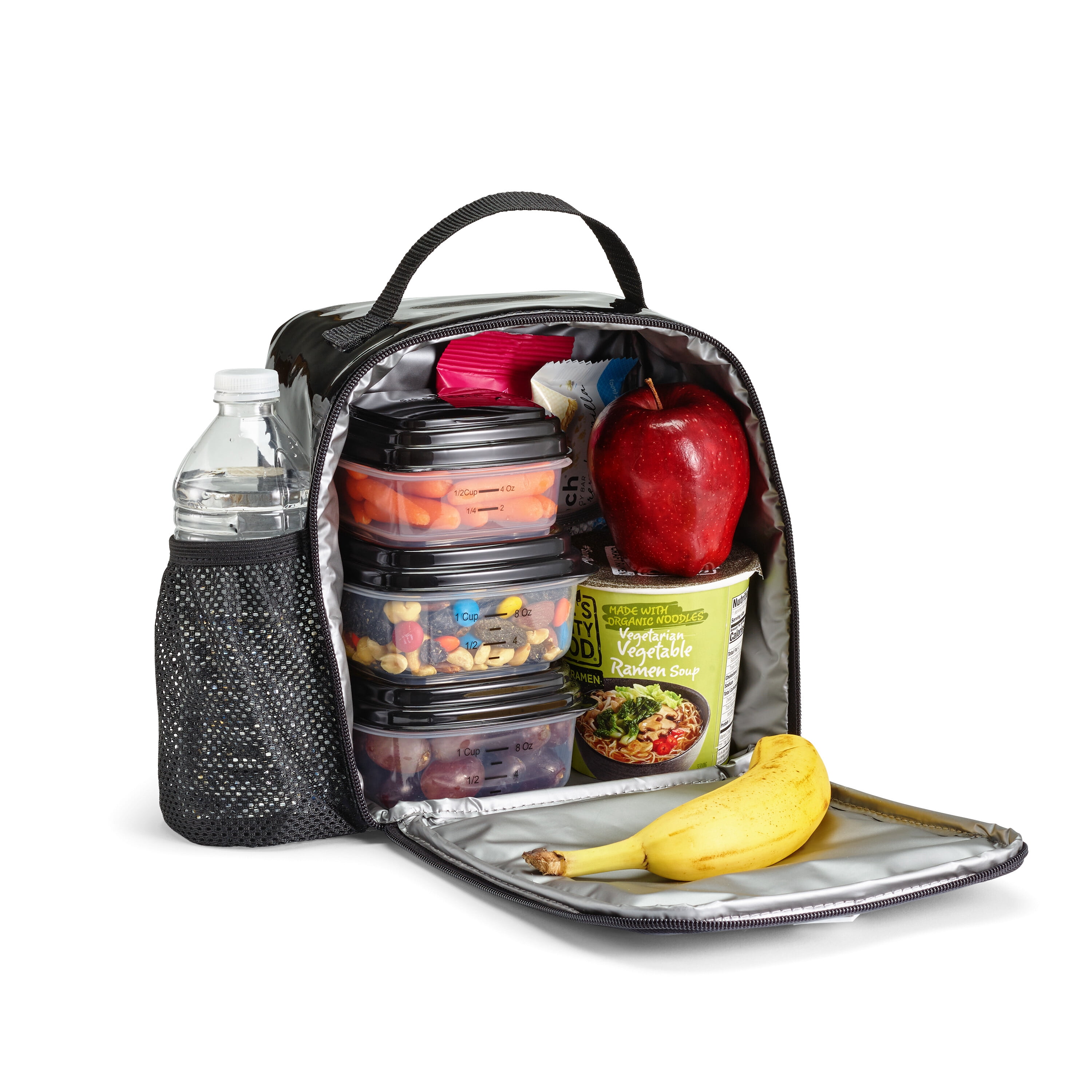 Fit+Fresh DIY Sticker Insulated Lunch Box for Kids, Lunch Box for Girls, Lunch Box for Boys, Black