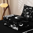 thumbnail image 5 of Feelyou Spooky Halloween Cat Zipper Full Size Comforter Sets with Fitted Sheet and 2 Pillowcases, Boho Rose Flower Zipper Bedding Set,, Black Reversible, 4pcs, 5 of 7