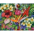 thumbnail image 1 of Tile Mural Kitchen Backsplash - Tropical Floral - by Kathleen Parr McKenna, 1 of 1