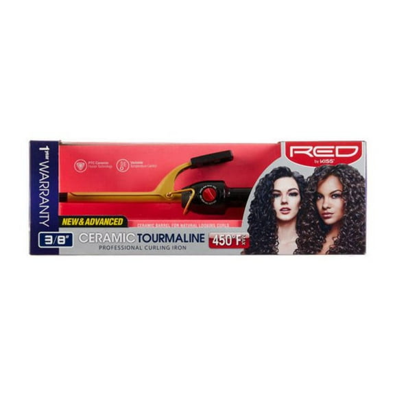 RED BY KISS Ceramic Tourmaline Professional Curling Iron 3/8" CI01N Beauty Supply Products