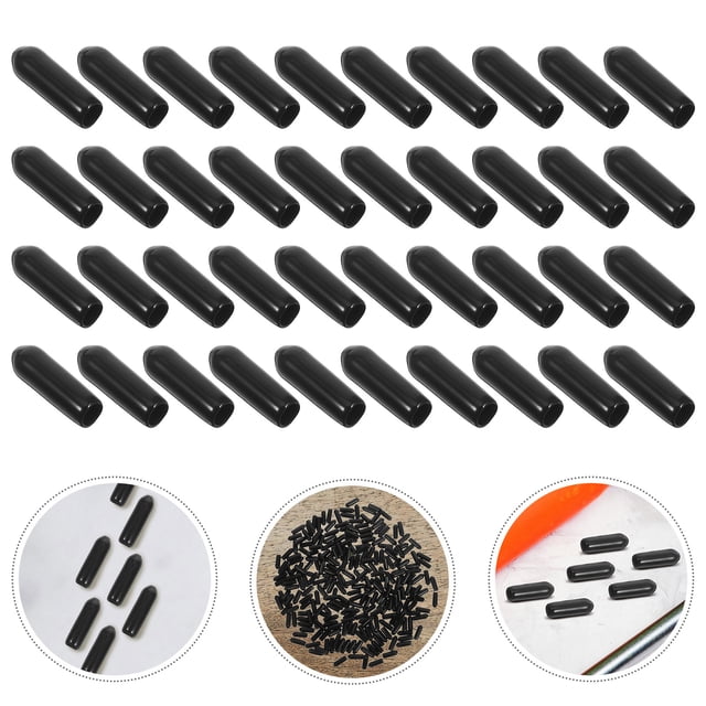 COOPHYA 500pcs Black Pvc Pegboard Hook Tip Caps Inner Flexible Vinyl Thread Protectors End Caps For Safe Organization