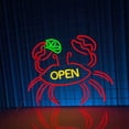 thumbnail image 3 of Craftnamesign Crab Open Neon Signs, Crab Seafood Restaurant Decor, Crab Shop Wall Art, 3 of 4