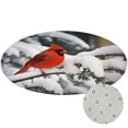 thumbnail image 2 of ARISTURING Cardinal Bird Snow Tree Flannel Round Doormat Floor Mat - Non-Slip Memory Foam Mat 31x31in, 2 of 7