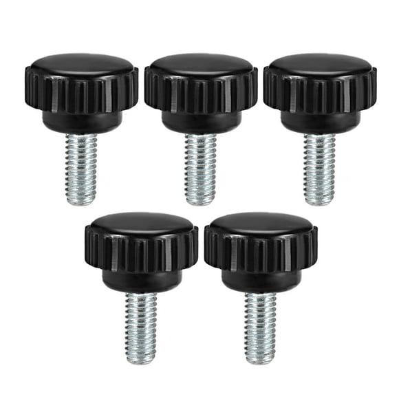 M6 x 10mm Male Thread Knurled Clamping Knobs Grip Thumb Screw on Type 5 Pcs