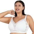thumbnail image 3 of ANYIRIS Minimizer Bras for Women Full Coverage No Underwire Plus Size Wireless Bras with Support and Lift (White, 38D), 3 of 7