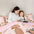 thumbnail image 4 of Erosebridal Monogrammed L Twin Bedding Sets for Kid, Capybara Lover Bedding Comforter Set, Pink Reversible, 7pcs, 4 of 7
