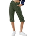 thumbnail image 3 of SROBPTY Womens Shorts Solid Wide Leg Straight 7 Inch Summer Pants, 3 of 5