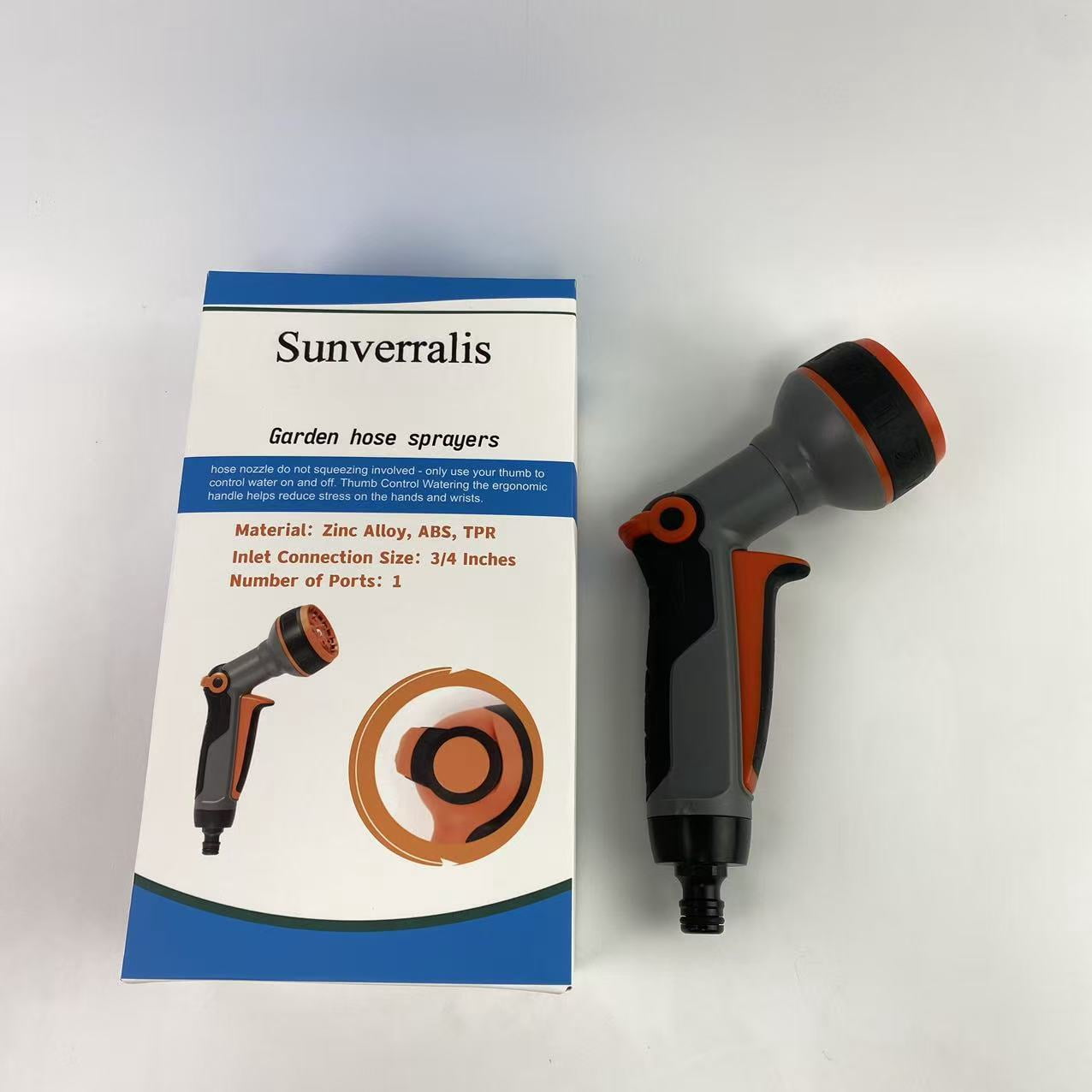 Sunverralis Garden hose sprayers, Hose Nozzle,8 Adjustable Watering Patterns Hose Sprayer Nozzle & Water Hose Nozzle, Hose Sprayer Suitable for Watering Plants/Washing Cars/Showering Pets