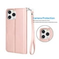 thumbnail image 6 of iPhone 13 Pro Case, iPhone 13 Pro Wallet Case, iPhone 13 Pro PU Leather Case, Njjex [Kickstand] Luxury PU Leather Wallet Case Flip Folio Cover [Card Slots] [Wrist Strap] -Rose Gold, 6 of 8
