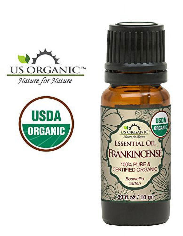 US Organic 100% Pure Frankincense (Boswellia Carteri) Essential Oil - USDA Certified Organic - Use Topically or in Diffuser - Perfect for Yoga or Meditation, Antimicrobial Properties (10 ml)