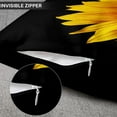 thumbnail image 6 of Set of 2 Throw Pillow Covers Sunflower Yellow Black Sun Flowers Decor Pillowcases Polyester 16 X 16 Inch Square Hidden Zipper Home Cushion Decorative Pillowcase, 6 of 6