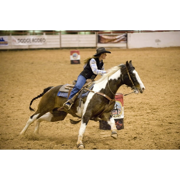 Rodeo Barrel Racing Woman Sport Cowgirl 20 Inch By 30 Laminated Poster With Bright Colors And Imagery Fits Perfectly In Many Attractive Frames Com Rodeo Barrel Racing Woman Sport Cowgirl, Barrel Racing Room Decor