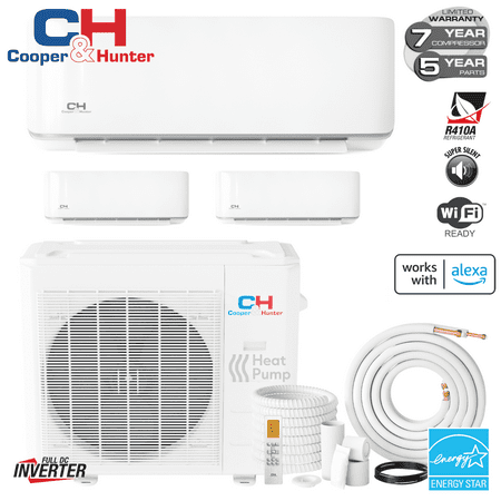 Cooper&Hunter 28000 BTU Tri Zone 9k+12k+12k Wall Mount Ductless Mini Split Air Conditioner Kits