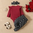 thumbnail image 3 of Valentines Day Baby Boy Outfit Lover Heart Letter Embroider Long Sleeve Romper Top Bell Bottom Pant 2pc Set Boy Outfits for Baby 3-6 Months, 3 of 6