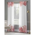 thumbnail image 3 of Summer Ocean Red Coral Sheer Curtains 96 Inch Long 2 Panels, Nautical Sea Watercolor Fish Starfish Light Filtering Rod Pocket Curtains, Sheer Voile Drapes for Living Room Bedroom, 52"x96", 3 of 8