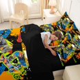 thumbnail image 5 of Manfei Sporty Motorbike 7pcs Queen Bedding,Colorful Letter Print Bedding Comforter Set Queen,Black Reversible, 5 of 7
