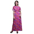 thumbnail image 1 of Bimba Robe Longue Imprimée à Taille Smockée en Rayonne Colorée avec Plumes Fente Latérale pour Femme-TTTG, 1 of 6