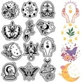 thumbnail image 1 of Sellos transparentes de silicona reutilizables retro con diseño de flores mágicas, bolas, fases lunares y mariposas de elementos adivinatorios., 1 of 9