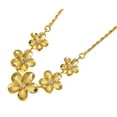 thumbnail image 2 of 925 sterling silver yellow gold plated Hawaiian plumeria flower rope chain necklace 17", 2 of 4