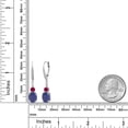 thumbnail image 6 of Gem Stone King 925 Sterling Silver Blue Lapis and Red Created Ruby Dangle Earrings for Women with Lab Grown Diamond (4.53 Cttw, Oval 9X7MM), 6 of 6