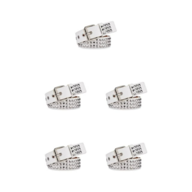 Youkk Women Riveted Metal Belt Premium All-match Unique Gift Various Size Metal Punk Rivet Belt For Men And Women Studded Belt white 110cm 5Set