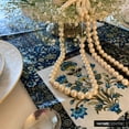 thumbnail image 6 of The HomeCentric Decorative Blue Table Runner Coffee Table Runner (14 x 36 inch) Persian, Floral, Tassels & Satin Table Runner, Satin fabric Table Linen, Persian Contemporary - Niloufar Blue, 6 of 10