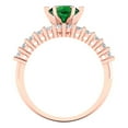 thumbnail image 4 of Clara Pucci 14K Rose Gold Round Cut 1Ct Simulated Emerald Engagement Ring + Matching Band - Luxury Box Included, 4 of 7