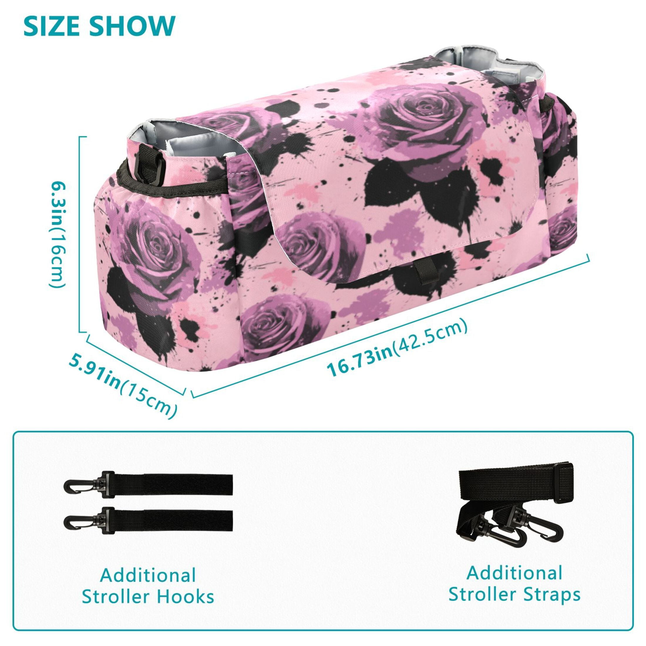 DIXRUYEE Stroller Organizer Blooming Roses Printed