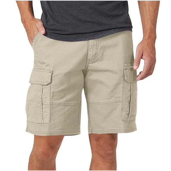 Eryao Men's Summer Hiking Shorts Casual Jogger Short Pants with Multiple Cargo Pockets,Gray,XL