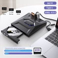 thumbnail image 1 of 2X Graveur de CD Externe et Lecteur de CD Type C/USB3.0 pour PC Portable 11/10/8/7, 1 of 7