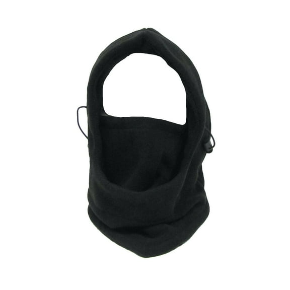Black Fleece Full Face Covering Mask Hoodie Subzero Ski Winter Balaclava Outdoor Facemask