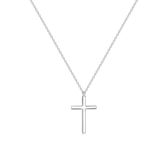 MOMOL Collier Croix pour Femmes, Pendentif Croix Délicat en Acier Inoxydable Plaqué Or 18K, Collier Religieux Chrétien