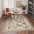 thumbnail image 2 of KUETH 5X7 Butterfly Area Rugs for Living Room, Non Slip Machine Washable Vintage Persian Rug, Low Pile Print Rug for Bedroom Dining Room Home Office, 2 of 10