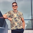 thumbnail image 5 of Daiia Floral With Birds Pattern Men’s Polo Shirts,Solid Deck Shirt,Classic Fit, Breathable Cotton Polo for Casual and Sport Wear-4X-Large, 5 of 7
