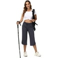 thumbnail image 6 of Xidunhg Women's Capri Pants Wide Leg Plus Size Lightweight Quick Dry Casual Summer Sweatpants Hiking Walking Darkgrey L, 6 of 10