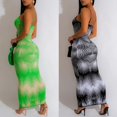 thumbnail image 4 of Women's Sexy Tie Dye Maxi Dress Square Neck Sleeveless Print Dress for Nightclub and Party Green XXL, 4 of 4