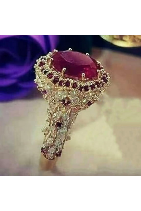 Women Rhinestone Inlay Ring Tone Jewelry Gift Engagement Wedding Ring
